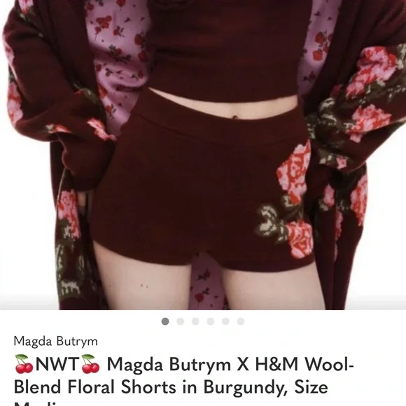 H&M Burgundy Floral Belt - Picture 1 of 1